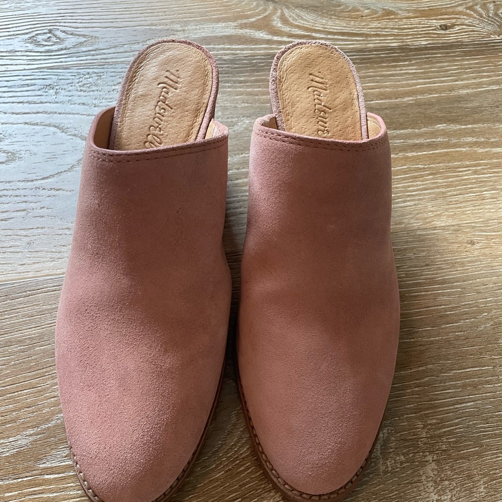 Madewell Pink Suede Mules Sophisticated Style